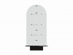Store Glass Bullet Display with Base Model 3D