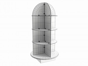 Store Glass Bullet Display with Base Model 3D