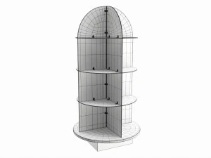 Store Glass Bullet Display with Base 3D Model
