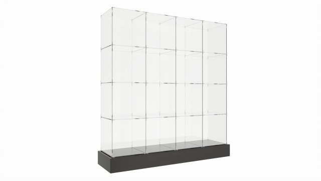 Store Glass Cube Display Shelf 3D Model .c4d .max .obj .3ds .fbx .stl .blend 