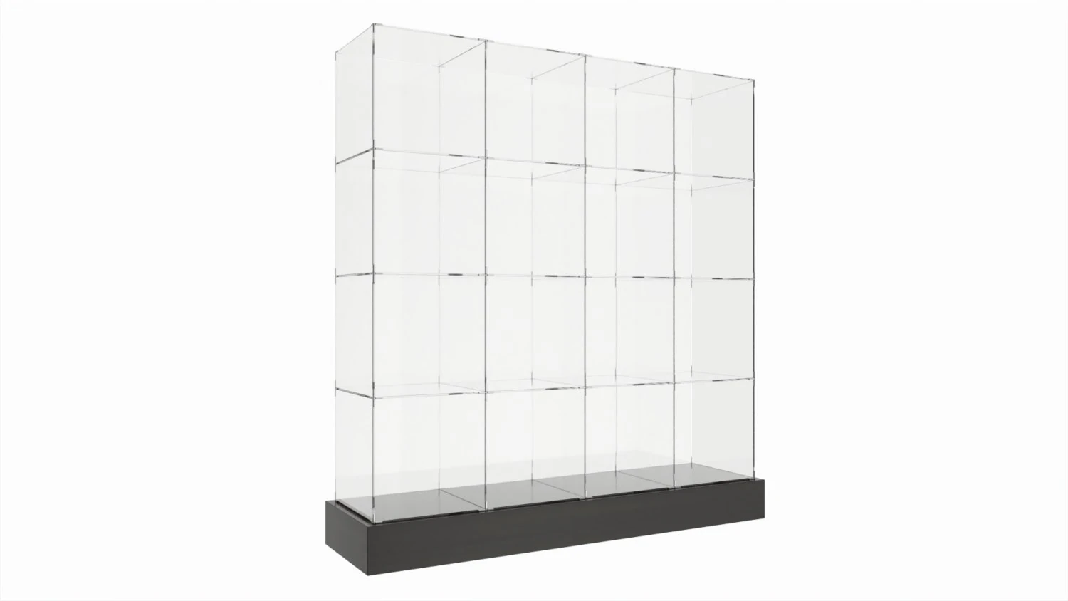 Store Glass Cube Display Shelf 3D Model .c4d .max .obj .3ds .fbx .stl .blend