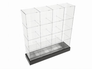Store Glass Cube Display Shelf 3D Model