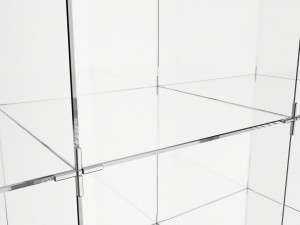 Store Glass Cube Display Shelf 3D Model