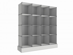 Store Glass Cube Display Shelf 3D Model
