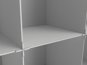 Store Glass Cube Display Shelf 3D Model