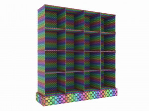 Store Glass Cube Display Shelf 3D Model