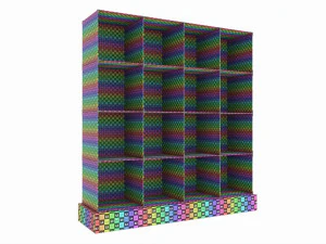 Store Glass Cube Display Shelf 3D Model