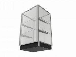 Store Glass Shelf Showcase Low 3D Model