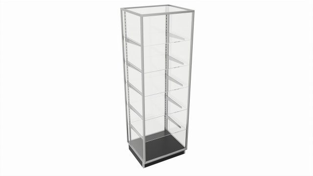 Store Glass Shelf Showcase Tall 3D 模型 .c4d .max .obj .3ds .fbx .stl .blend 