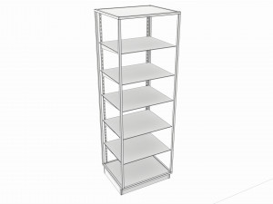Store Glass Shelf Showcase Tall 3D 模型