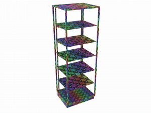 Store Glass Shelf Showcase Tall 3D 模型