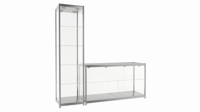Store Glass Tower Display Case Modelo 3D .c4d .max .obj .3ds .fbx .stl .blend 