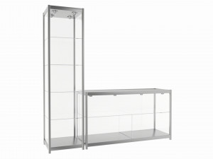 Store Glass Tower Display Case Modelo 3D