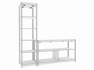 Store Glass Tower Display Case Modelo 3D