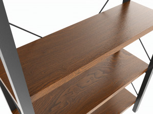 Store Industrial Shelf Bookcase Metal and Wooden Modelo 3D