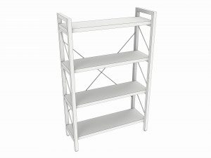 Store Industrial Shelf Bookcase Metal and Wooden Modelo 3D