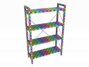 Store Industrial Shelf Bookcase Metal and Wooden Modelo 3D