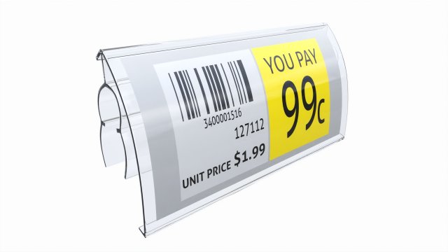 Store label holder for wire baskets and shelves 3D Model .c4d .max .obj .3ds .fbx .stl .blend 