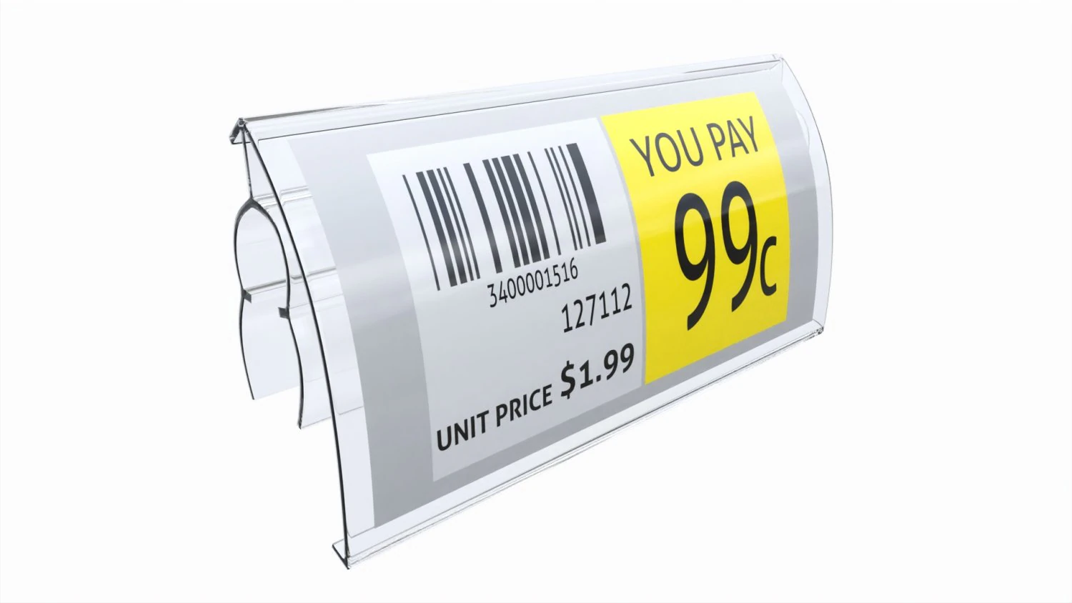 Store label holder for wire baskets and shelves 3D Model .c4d .max .obj .3ds .fbx .stl .blend 