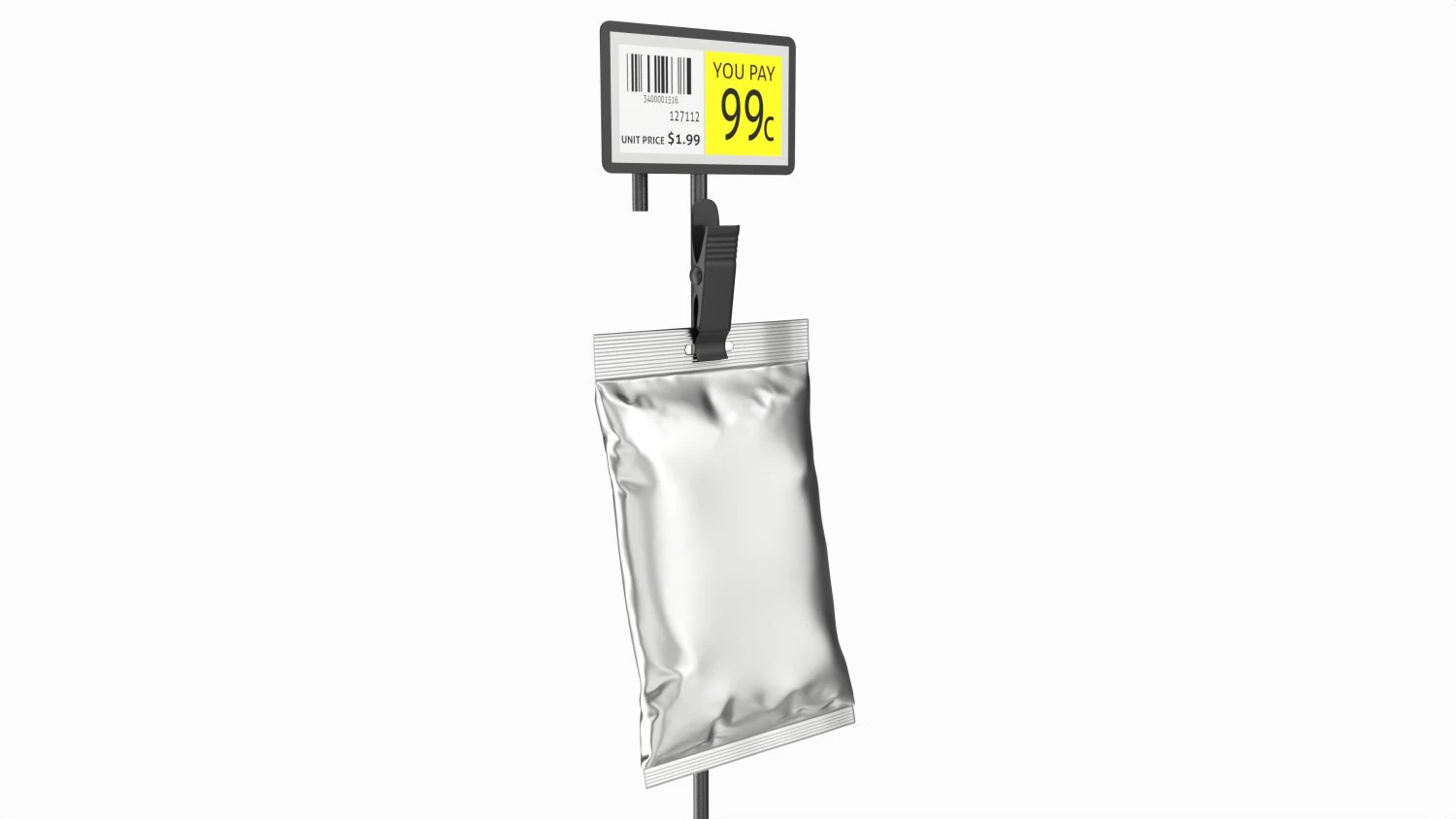 Store Merchandise Clip Hangers with Label Holder 3D Model .c4d .max .obj .3ds .fbx .stl .blend