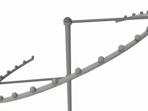 Store Metal Spiral Clothing Rack 3D Model