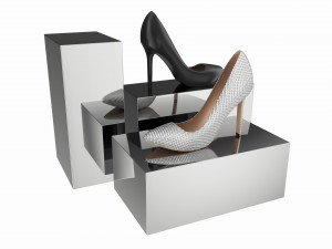 Store Mirror Shoe Display Stand Modelo 3D