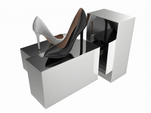Store Mirror Shoe Display Stand 3D Model