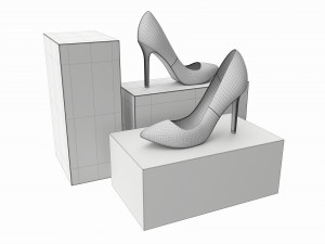 Store Mirror Shoe Display Stand 3D Model