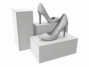 Store Mirror Shoe Display Stand 3D Model