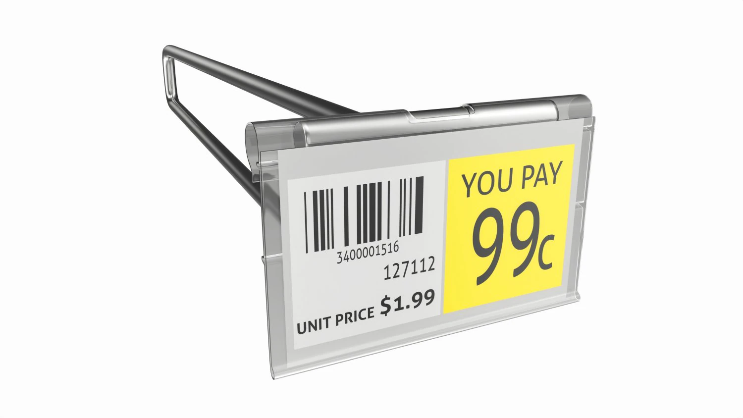 Store Pegboard Flip-up Scanner Hook with Label 3D Model .c4d .max .obj .3ds .fbx .stl .blend