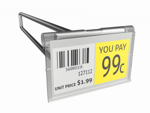Store Pegboard Flip-up Scanner Hook with Label 3D 모델