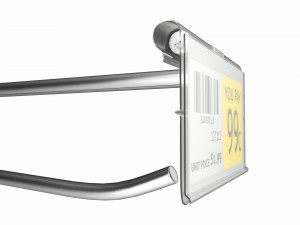 Store Pegboard Flip-up Scanner Hook with Label 3D 模型