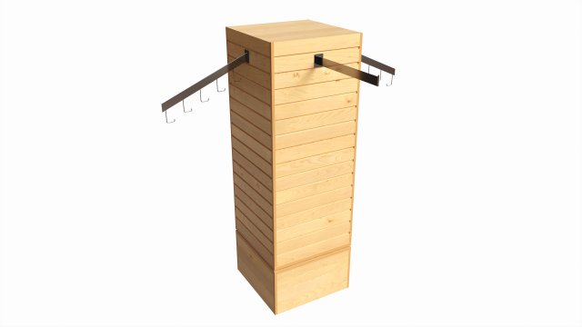 Store Rotating Slatwall Cube Merchandiser Modèle 3D .c4d .max .obj .3ds .fbx .stl .blend 