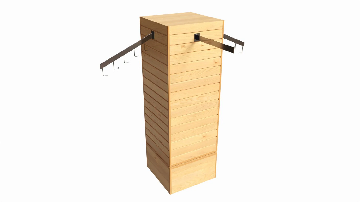 Store Rotating Slatwall Cube Merchandiser 3D Model .c4d .max .obj .3ds .fbx .stl .blend 