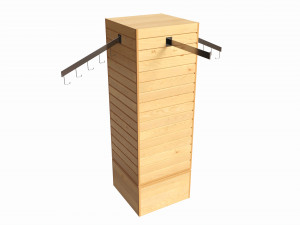 Store Rotating Slatwall Cube Merchandiser 3D Model