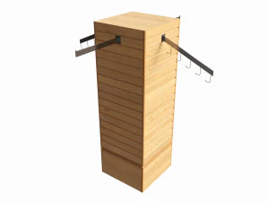 Store Rotating Slatwall Cube Merchandiser 3D Model