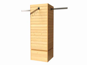 Store Rotating Slatwall Cube Merchandiser 3D Model