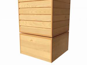 Store Rotating Slatwall Cube Merchandiser Modèle 3D