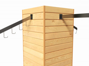 Store Rotating Slatwall Cube Merchandiser Modèle 3D