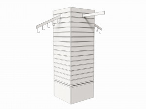 Store Rotating Slatwall Cube Merchandiser Modèle 3D