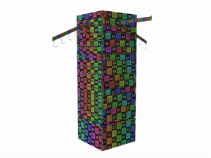 Store Rotating Slatwall Cube Merchandiser 3D Model