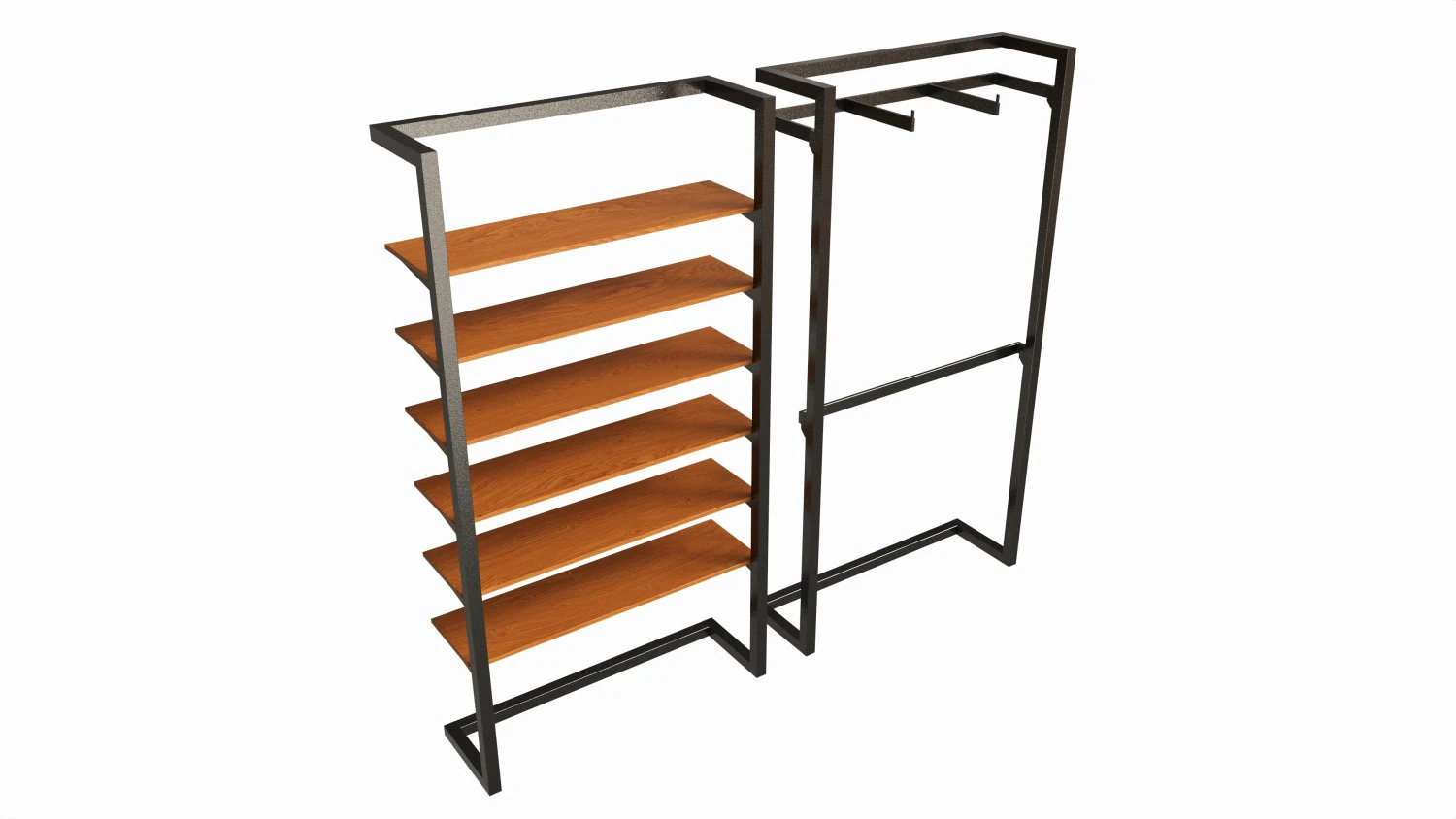 Store Wall Display Frame System 3D Model .c4d .max .obj .3ds .fbx .stl .blend 