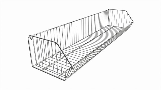 Store Wire Basket Shelf Model 3D .c4d .max .obj .3ds .fbx .stl .blend 