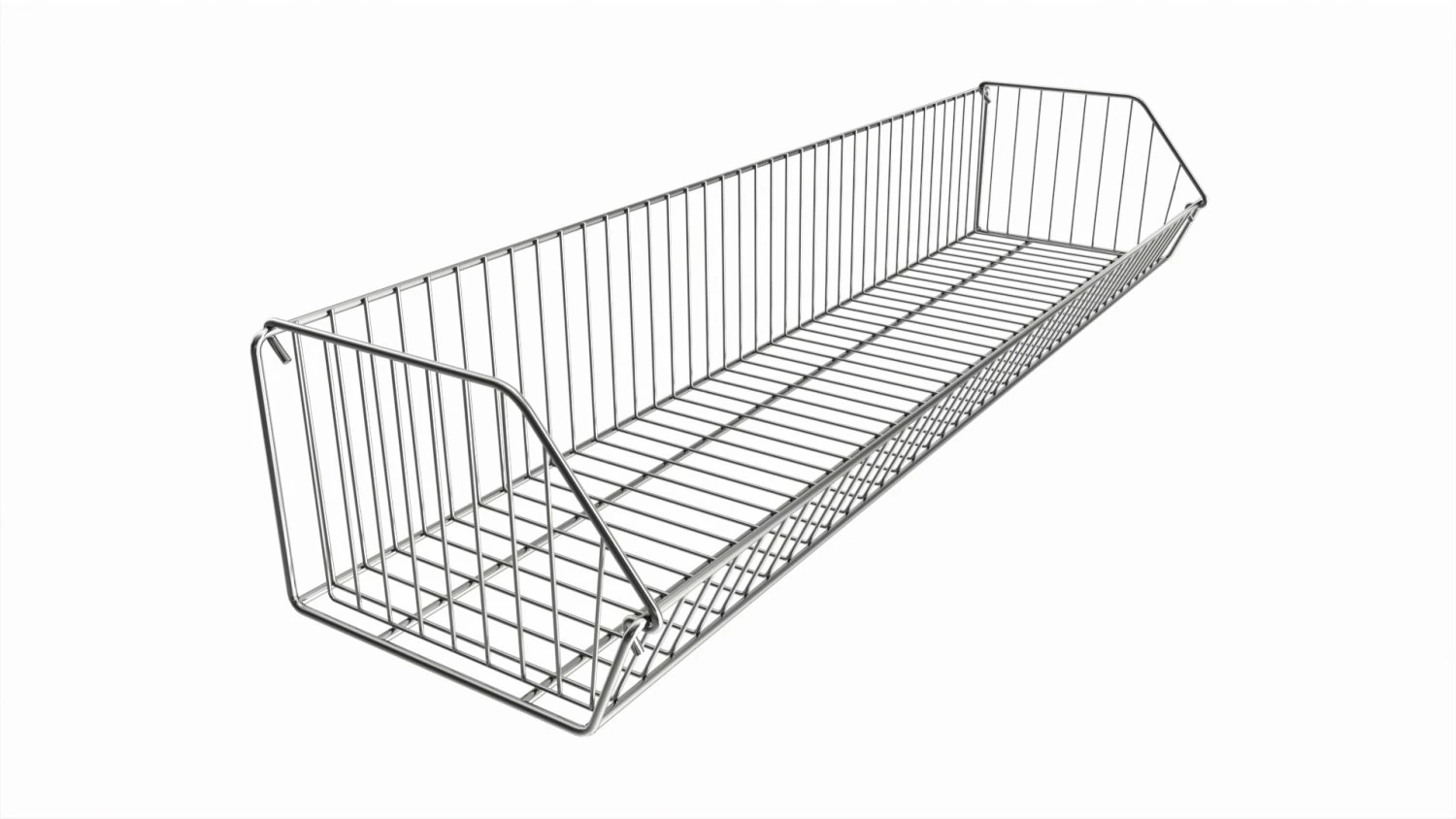 Store Wire Basket Shelf 3D Model .c4d .max .obj .3ds .fbx .stl .blend