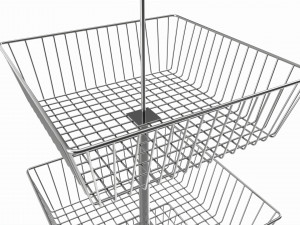 Store Wire Square Baskets 3-tier on Wheels Modelo 3D