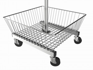 Store Wire Square Baskets 3-tier on Wheels Modelo 3D