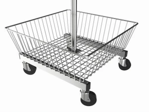 Store Wire Square Baskets 3-tier on Wheels 3D Model