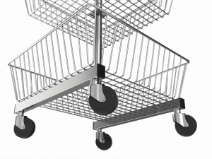 Store Wire Square Baskets 3-tier on Wheels Modelo 3D