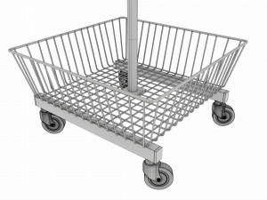 Store Wire Square Baskets 3-tier on Wheels Modelo 3D