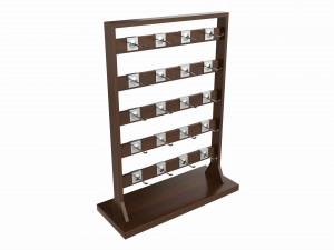 Store Wooden Display Rack with Removable Hooks 3D 모델